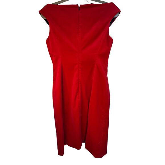 Theory Red Velvet Sleeveless Off Shoulder Dress - Size 4 - Picture 12 of 14